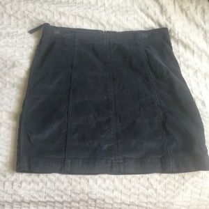 Free People Blue Corduroy Midi Skirt